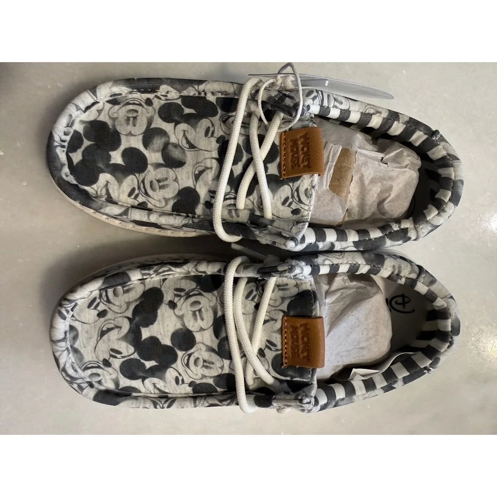 Hey Dude Wally Y Mickey Mouse Loafers Kids Size C13 Grey Multi Disney 44952-1HK